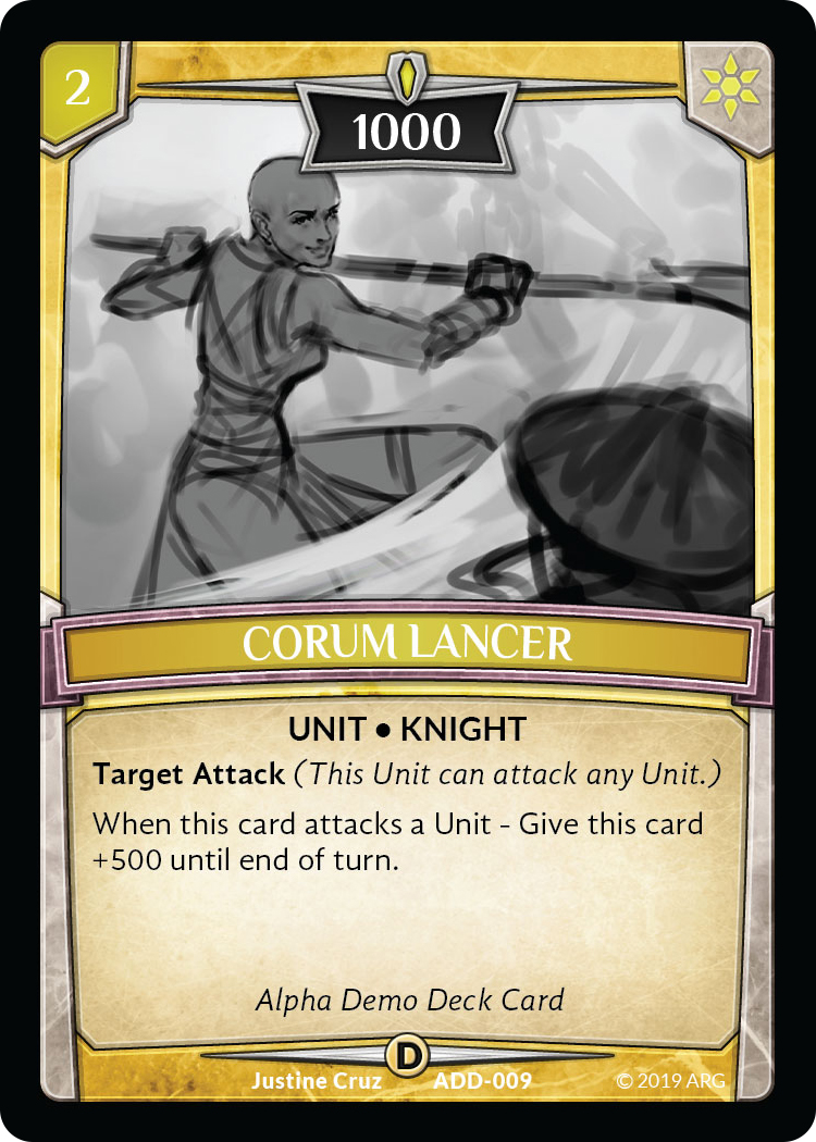 Corum Lancer - Alpha Demo Intro Decks - Argent Saga TCG