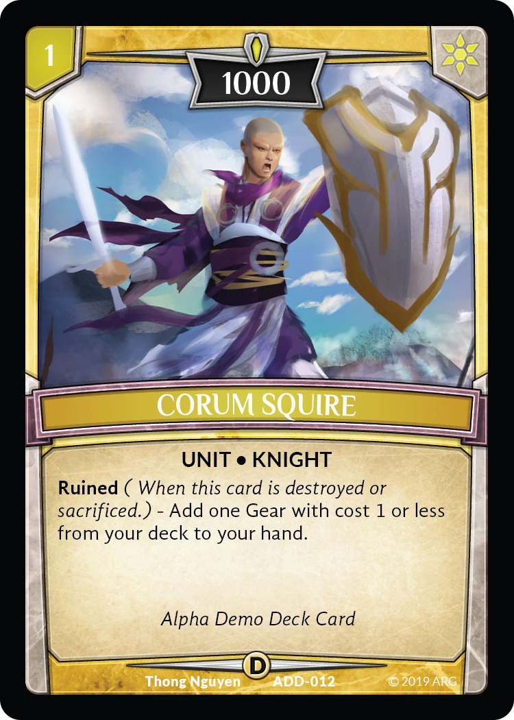 Corum Squire - Alpha Demo Intro Decks - Argent Saga TCG