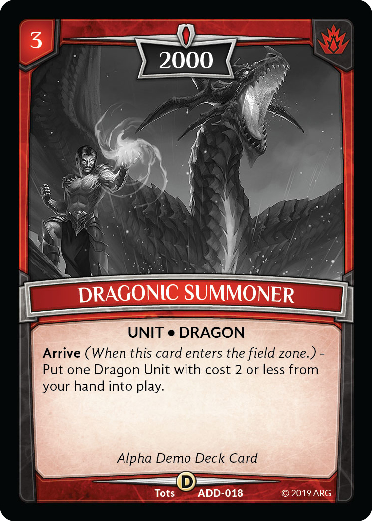 Dragonic Summoner - Alpha Demo Intro Decks - Argent Saga TCG