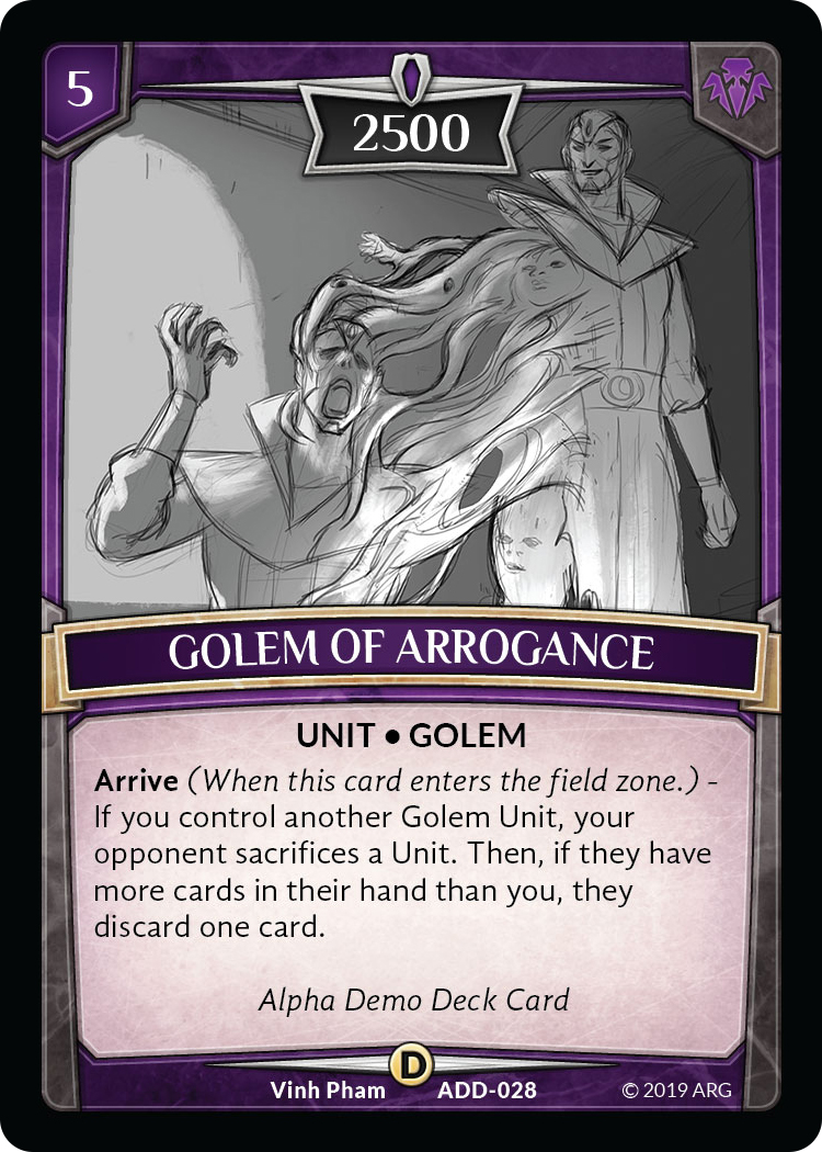 Golem of Arrogance - Alpha Demo Intro Decks - Argent Saga TCG