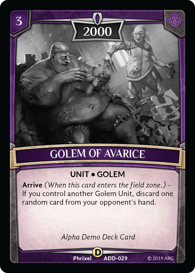 Golem of Avarice - Alpha Demo Intro Decks - Argent Saga TCG