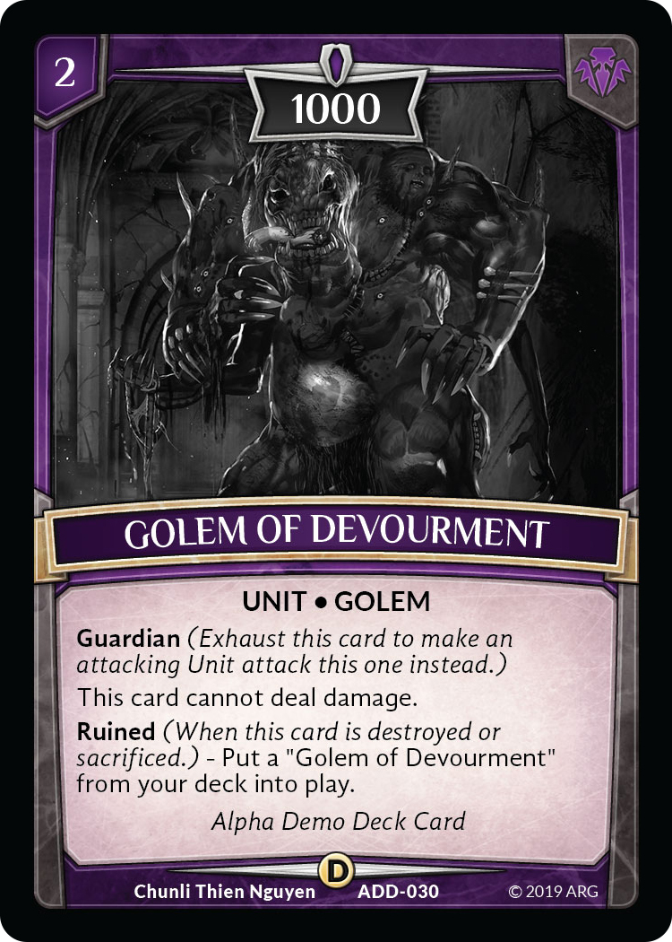 Golem of Devourment - Alpha Demo Intro Decks - Argent Saga TCG