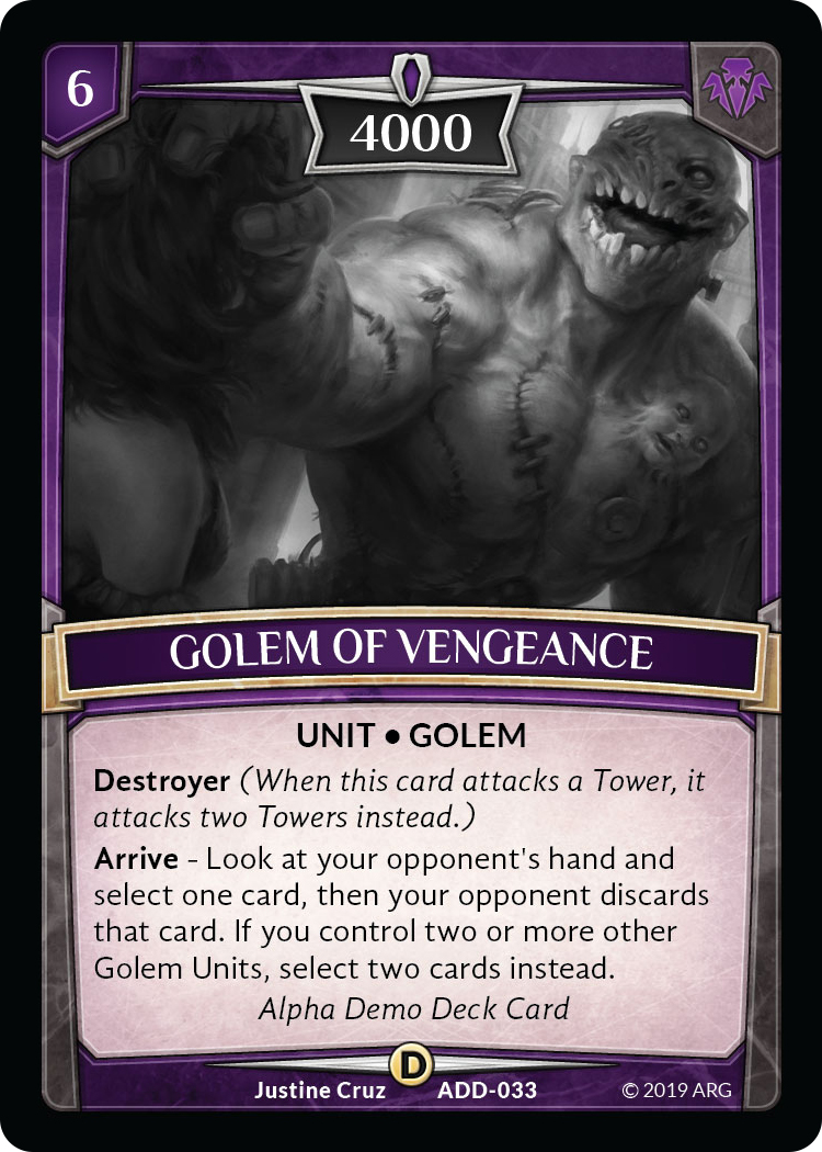 Golem of Vengeance - Alpha Demo Intro Decks - Argent Saga TCG