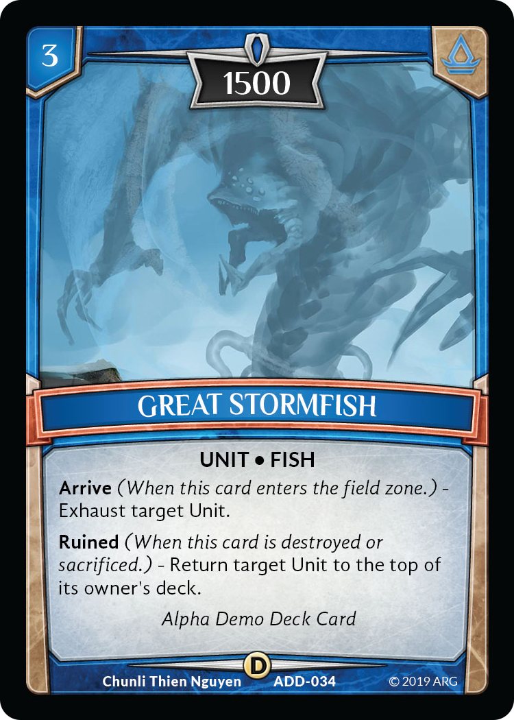 Great Stormfish - Alpha Demo Intro Decks - Argent Saga TCG