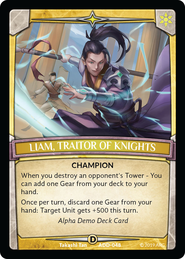Liam, Traitor of Knights - Alpha Demo Intro Decks - Argent Saga TCG