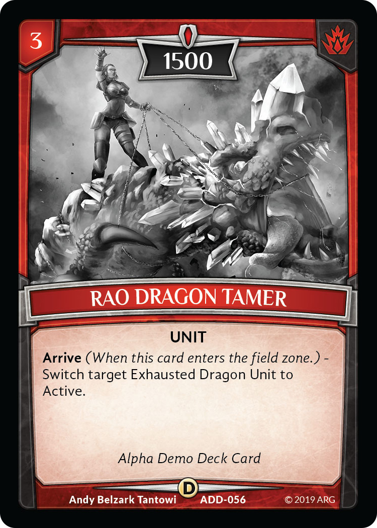 Dragon Rao Rao Dragon Tamer - Alpha Demo Intro Decks - Argent Saga TCG