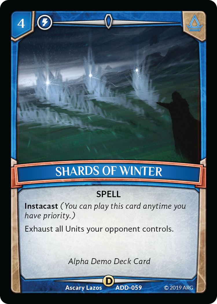 Shards of Winter - Alpha Demo Intro Decks - Argent Saga TCG