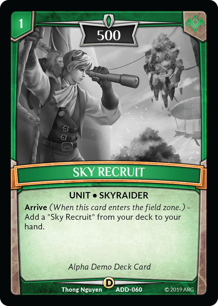 Sky Recruit - Alpha Demo Intro Decks - Argent Saga TCG
