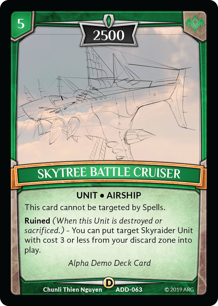 Skytree Battle Cruiser - Alpha Demo Intro Decks - Argent Saga TCG