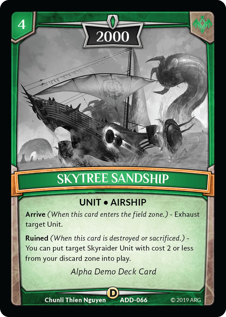 Skytree Sandship - Alpha Demo Intro Decks - Argent Saga TCG