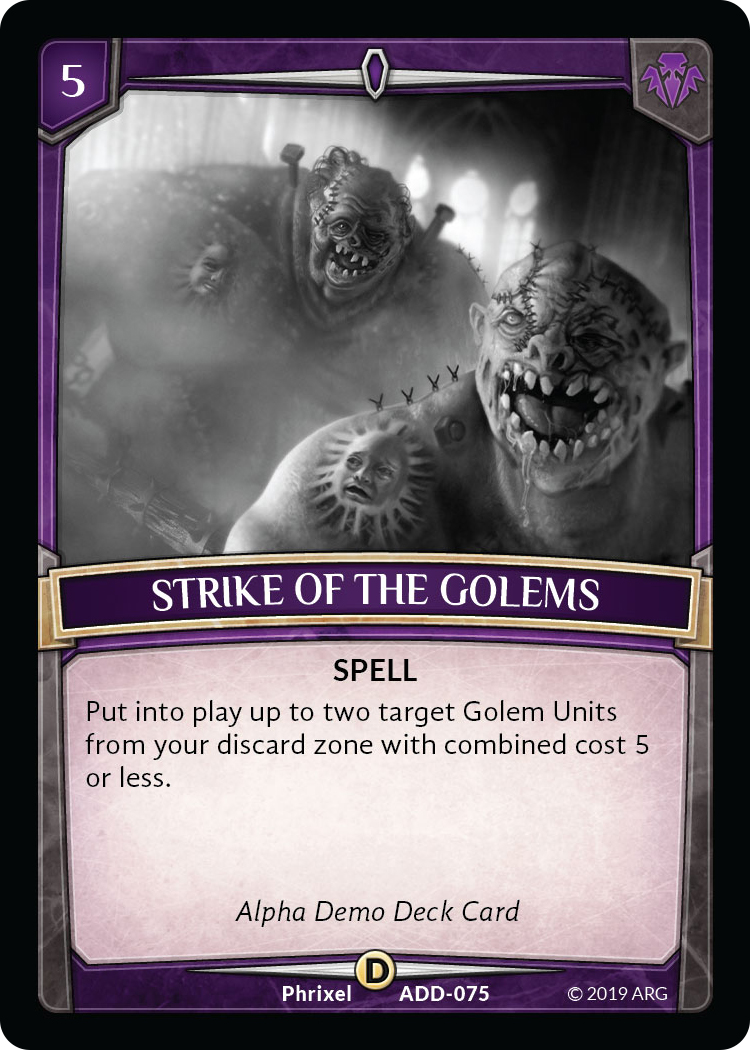 Strike of the Golems - Alpha Demo Intro Decks - Argent Saga TCG