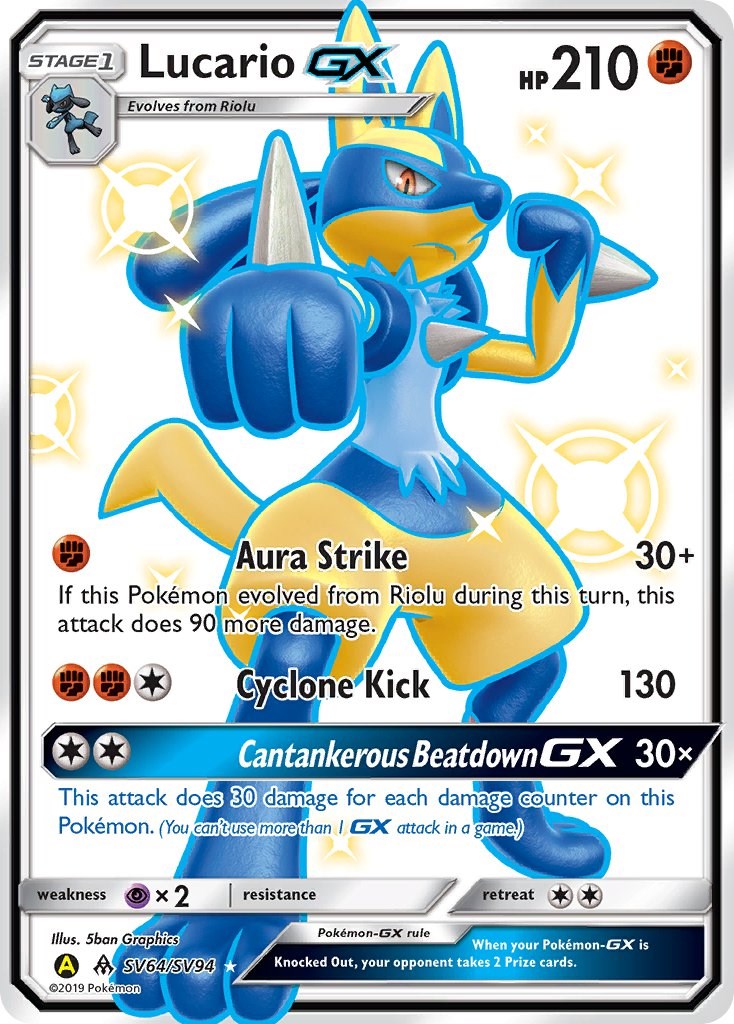 Lucario GX - Hidden Fates: Shiny Vault - Pokemon