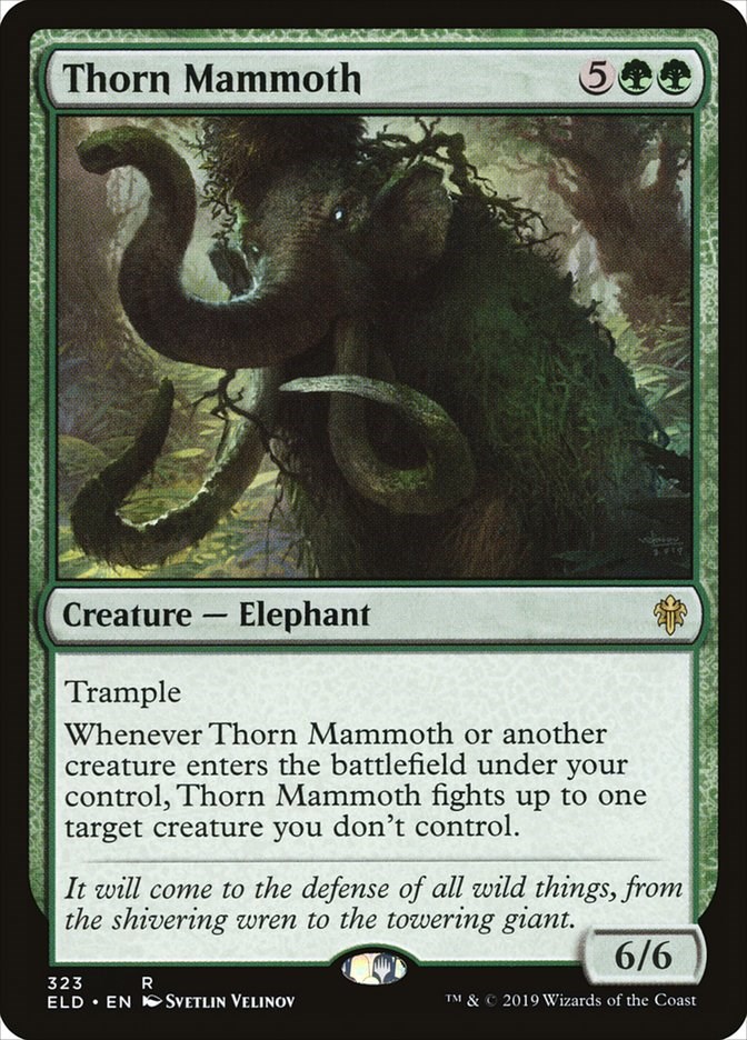 R MTG Magic - Thorn Mammoth Throne of Eldraine NM/M 