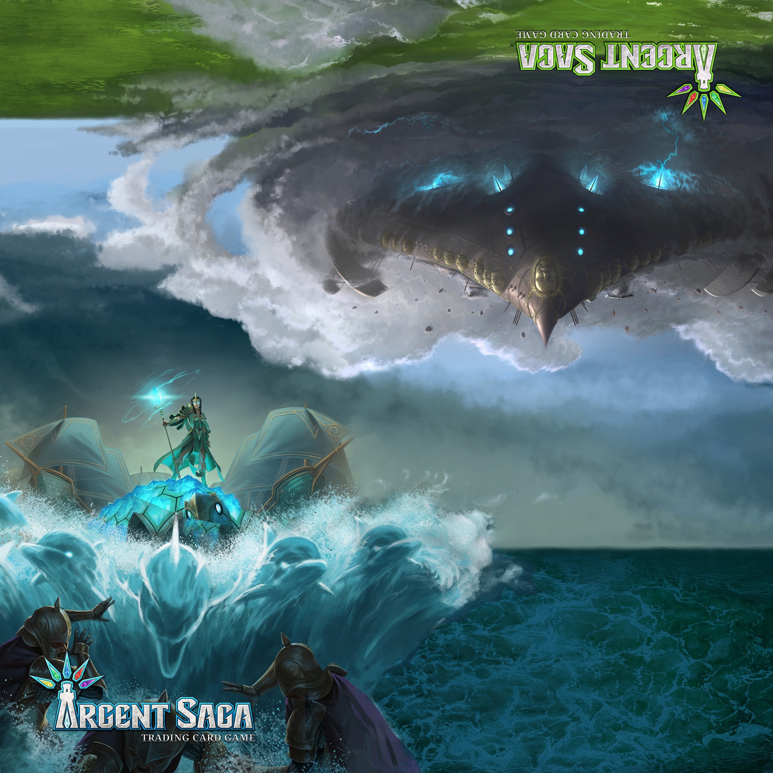 Argent Saga TCG Cloth 2Player Playmat Air and Sea Argent Saga