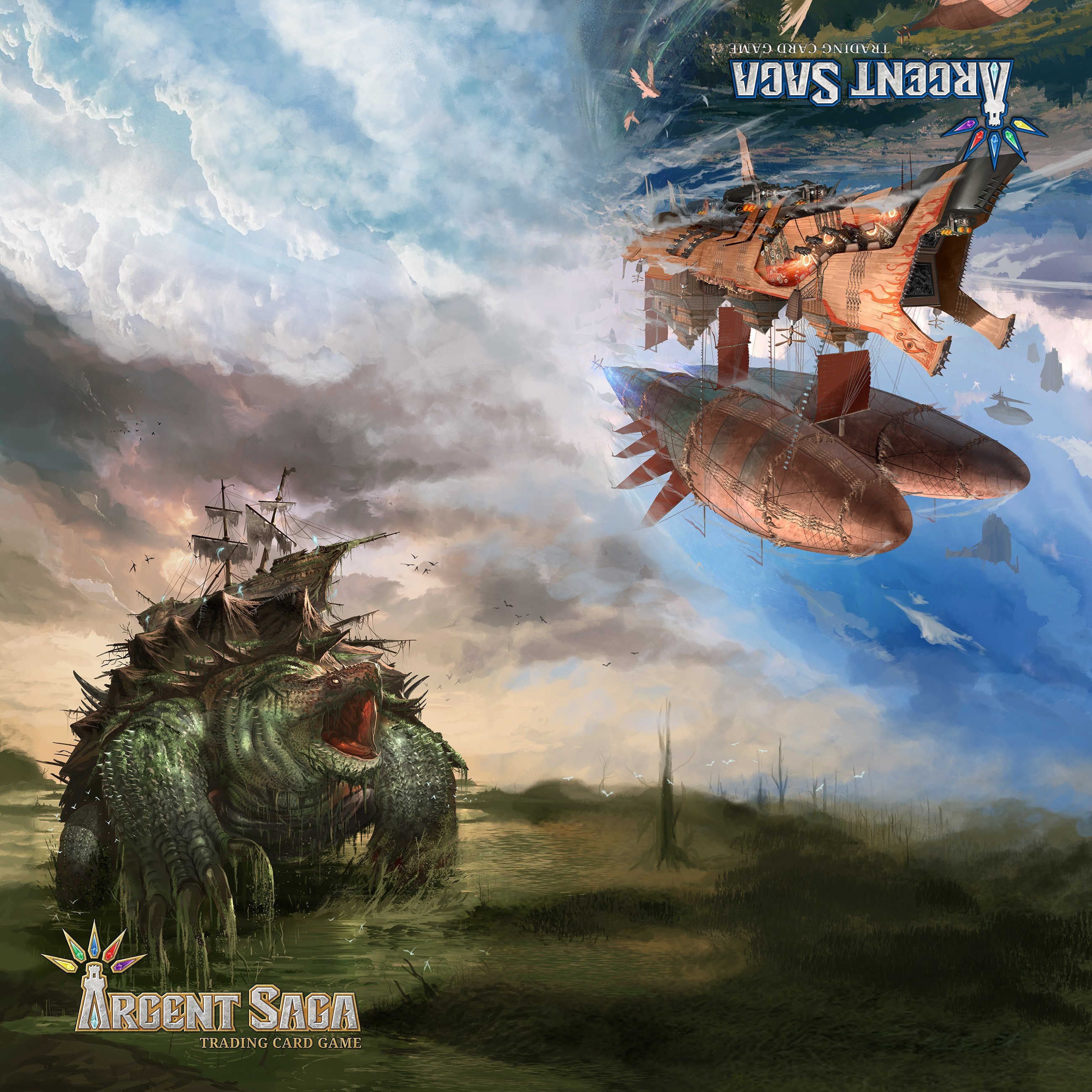 Argent Saga TCG Cloth 2Player Playmat Earth and Air Argent Saga