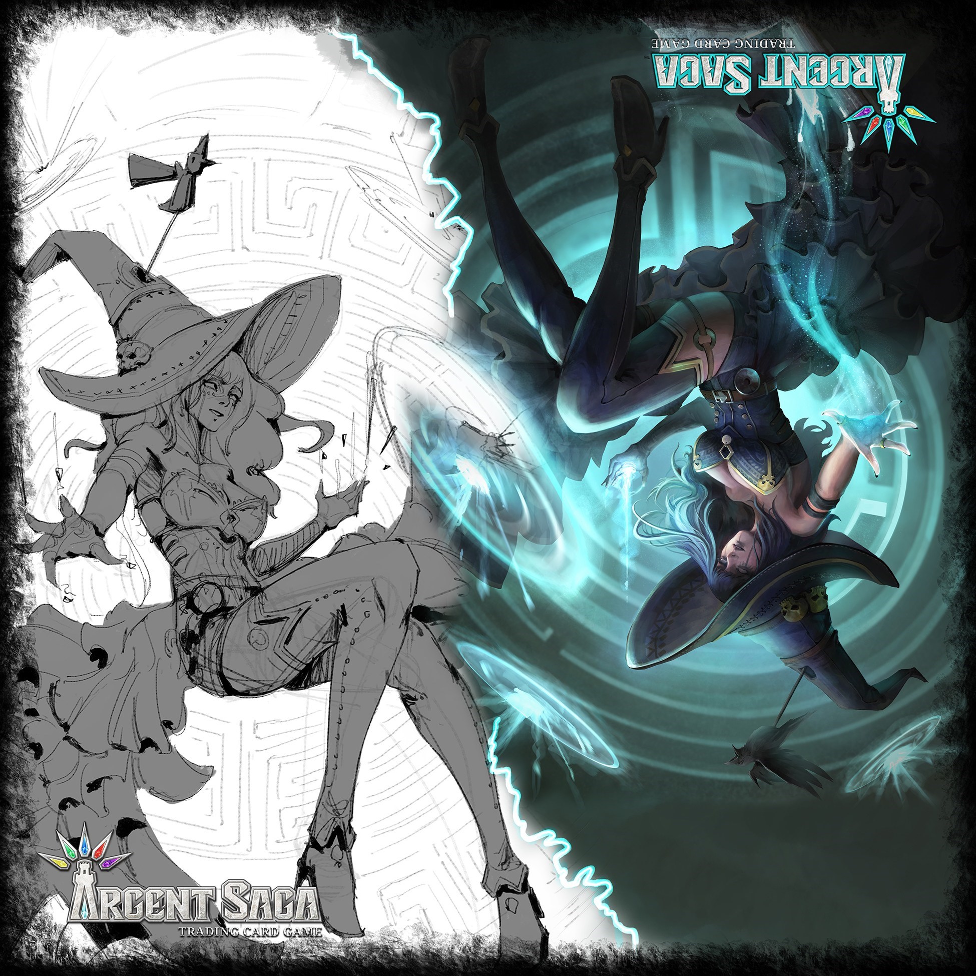 Argent Saga TCG Cloth 2Player Playmat Hoenna, Immoral Conjurer