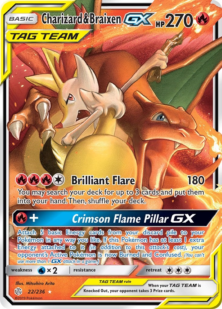 Charizard E Braixen GX Pokémon Carta Em Português 22/236 - Ri Happy