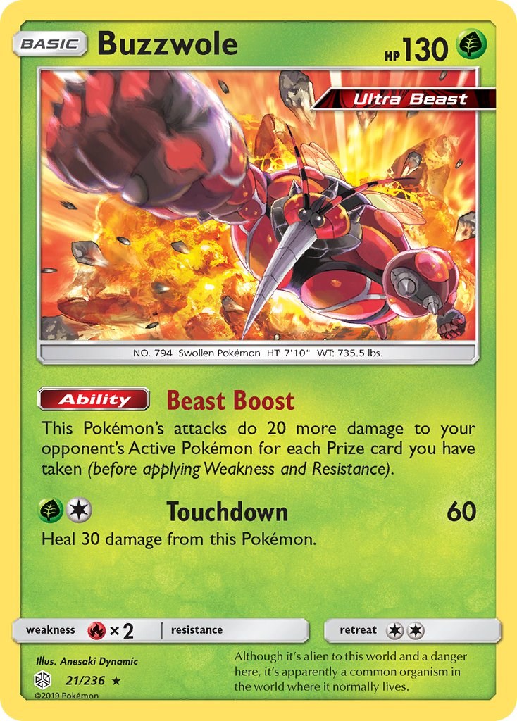 Pokemon SM Forbidden Light Card: Buzzwole - Ultra Beast - 77/131 - Rar -  Recaptured LTD
