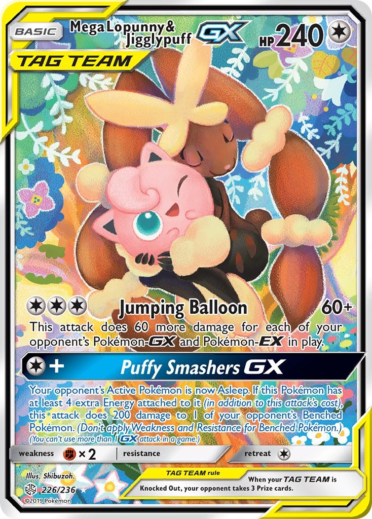 Mega Lopunny e Jigglypuff-GX (165/236) - Carta Avulsa Pokemon