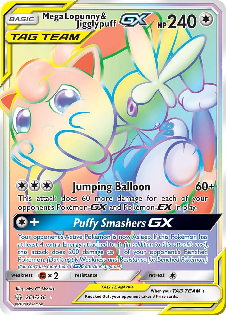 Mega Lopunny e Jigglypuff-GX (165/236) - Carta Avulsa Pokemon