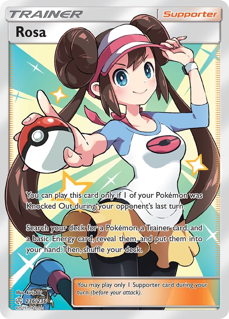 PSA 10 Gem Mint Pokemon Card 236/236 Rosa Full Art Cosmic Eclipse 