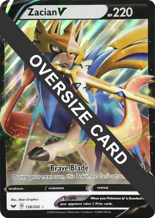 Friki Monkey Grandi carte Pokemon Italiano, Carta GX, VMAX, EX o V, Carta  Jumbo formato XXL, Carta promozionale, Carta Ufficiale in Italiano (Zacian  V 138/202) : : Giochi e giocattoli