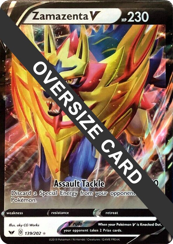 Zamazenta V 139/202 JUMBO OVERSIZED Promo Holo Mint Pokemon Card:: Unicorn  Cards - YuGiOh!, Pokemon, Digimon and MTG TCG Cards for Players and  Collectors.