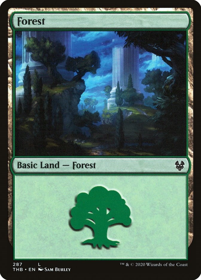 4x FULL ART FOREST Theros Beyond Death MTG Magic the Gathering NM 254 