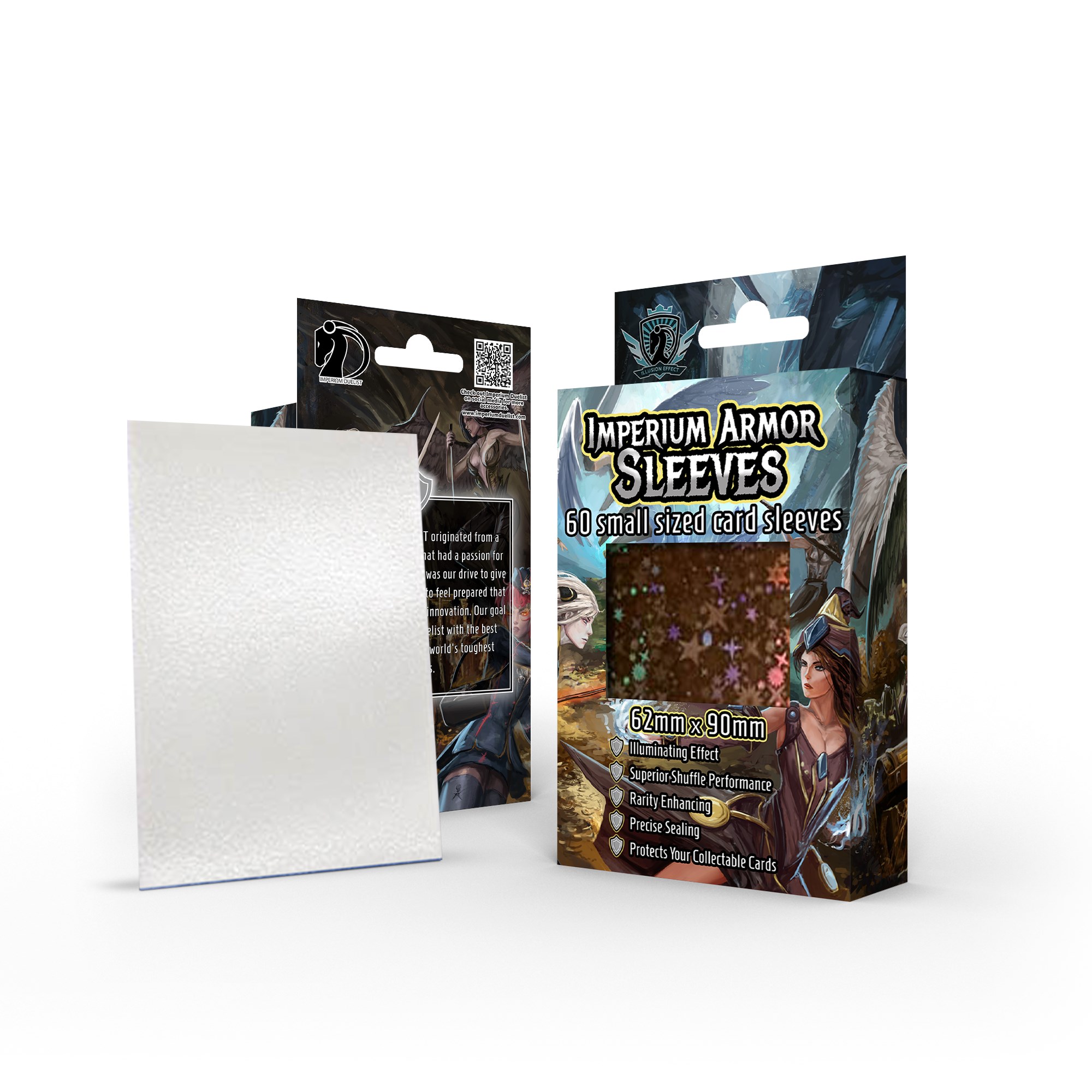 Imperium Armor Sleeves Illusion Effect: Galaxy - Pearl White (60-Pack) -  Imperium Duelist Card Sleeves - Card Sleeves