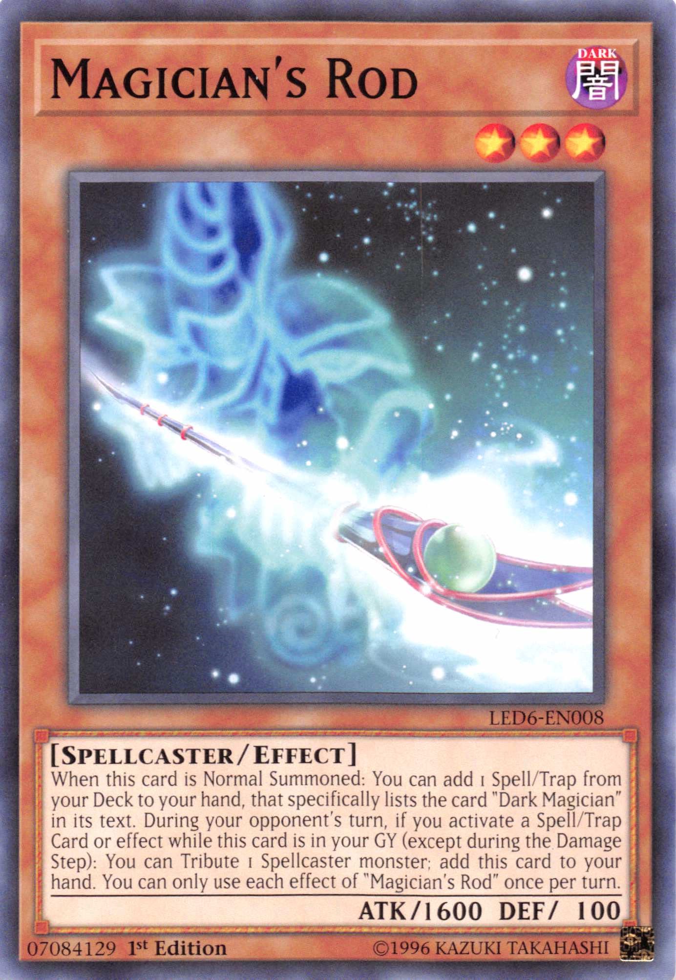 Yugioh Magician's Rod X3 Common LED6 unlimited Edition NM 