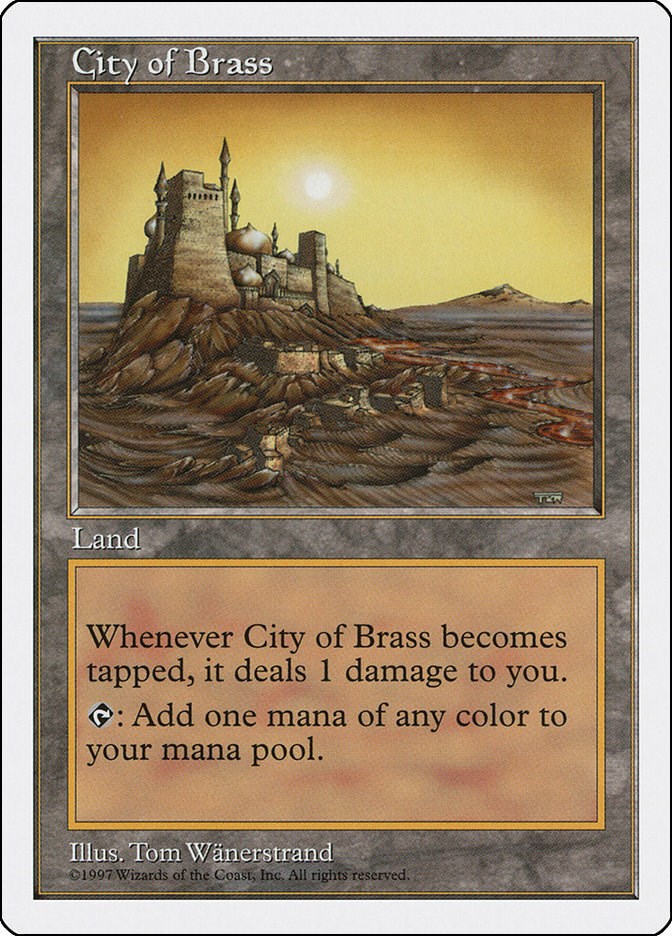 Magic MTG Excellent+ City of Brass ~ Eighth Edition 