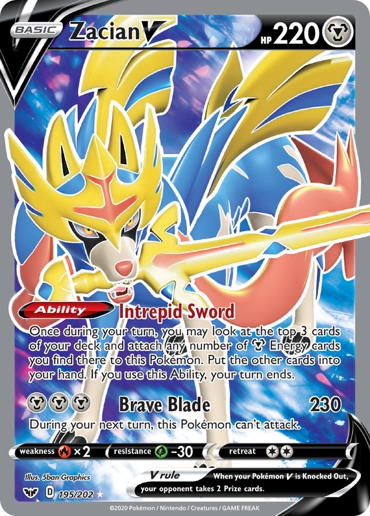 Zacian V #138 Full Art Pokemon Sword & Shield – Frankie's Top Quality Cards