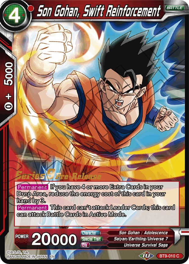 Son Gohan, Swift Reinforcement - Universal Onslaught Pre-Release Cards ...