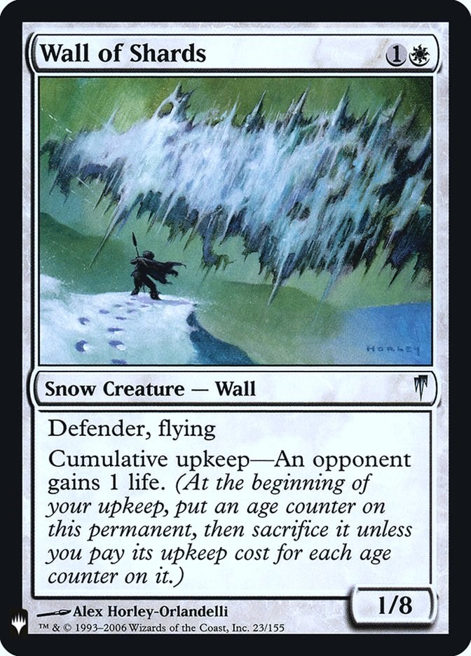 Wall of Shards The List Reprints Magic The Gathering