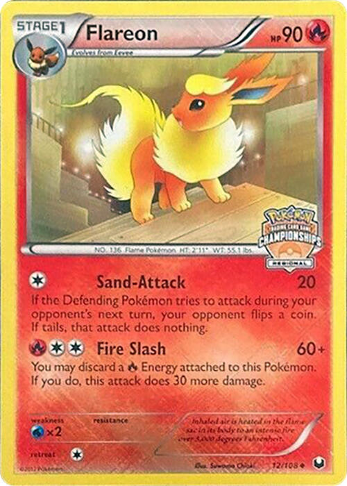 Flareon - 12/108 (Regional Championships) card artwork