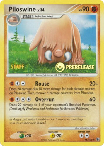 Piloswine - 46/100 (Prerelease) [Staff] card artwork