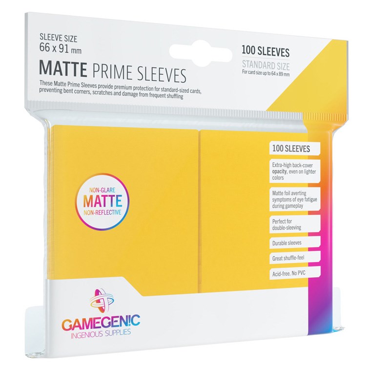 GameGenic Matte Prime Sleeve - Standard Size - Yellow (100-Pack ...