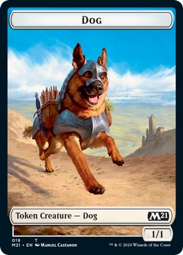 Dog // Saproling Double-sided Token - Core Set 2021 - Magic: The Gathering