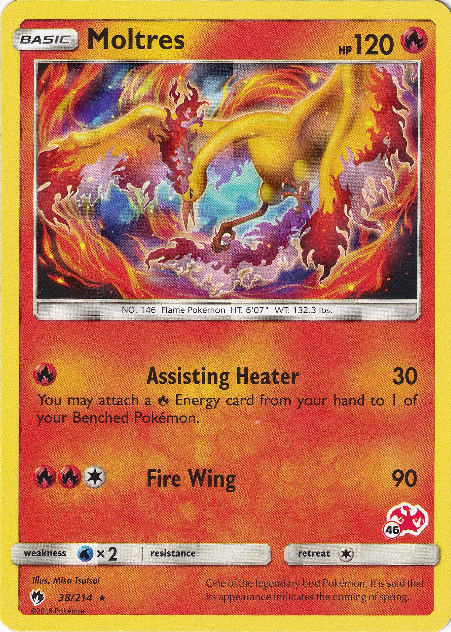 Moltres - 38/214 (#46 Charizard Stamped) - Battle Academy - Pokemon