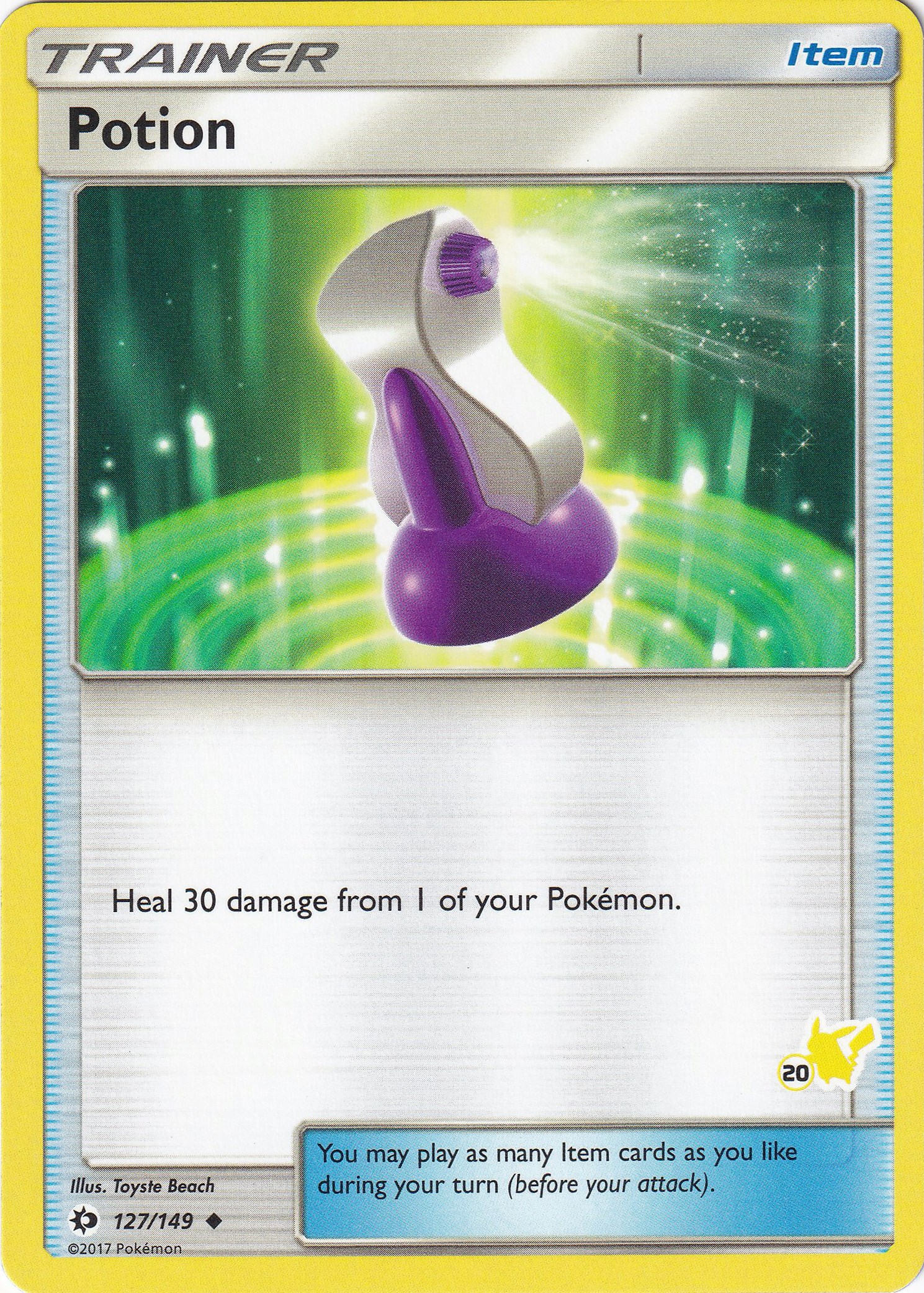 Potion - 127/149 (#20 Pikachu Stamped) card artwork
