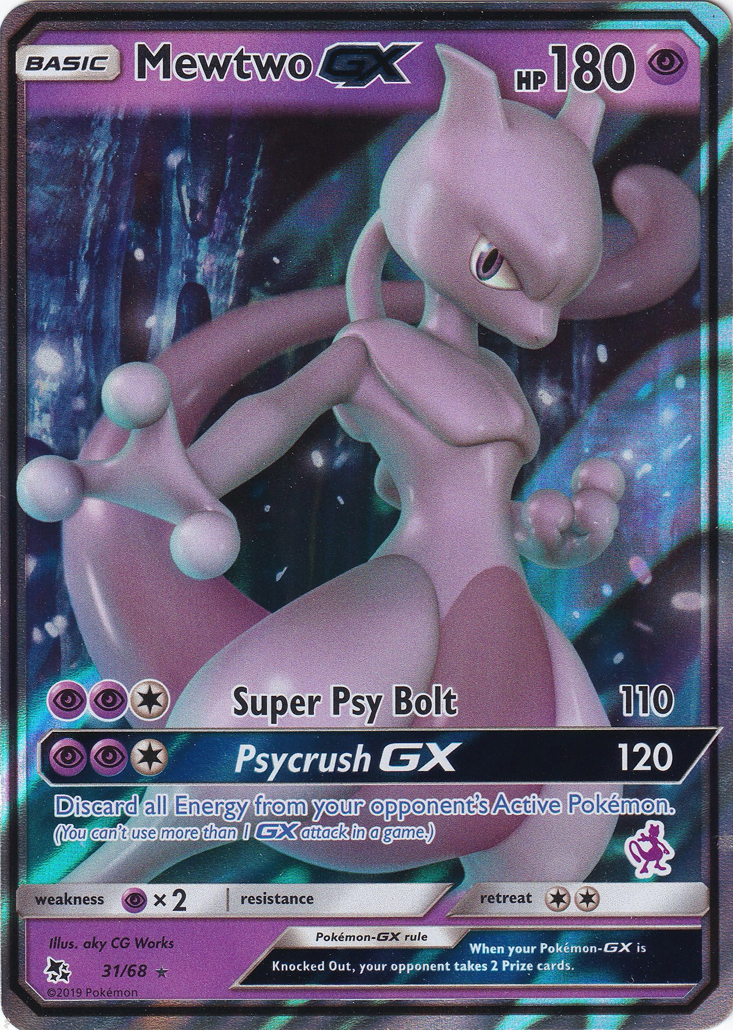 Pokémon TCG - Mewtwo GX 31/68 - Mewtwo Symbol Battle Academy Box Set [Near  Mint]