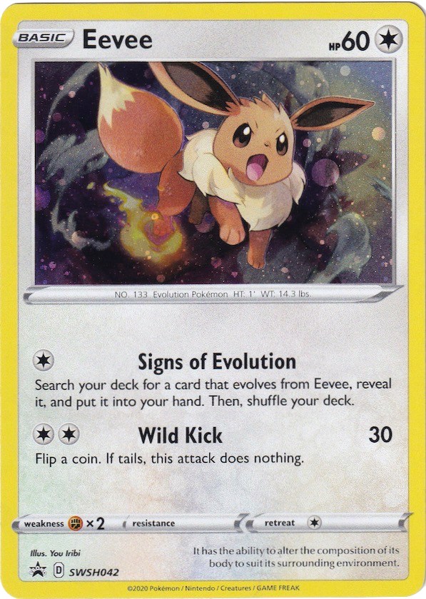 Pokemon - Eevee SWSH042 - Black Star Promo - Holo - Cosmic Foil Card
