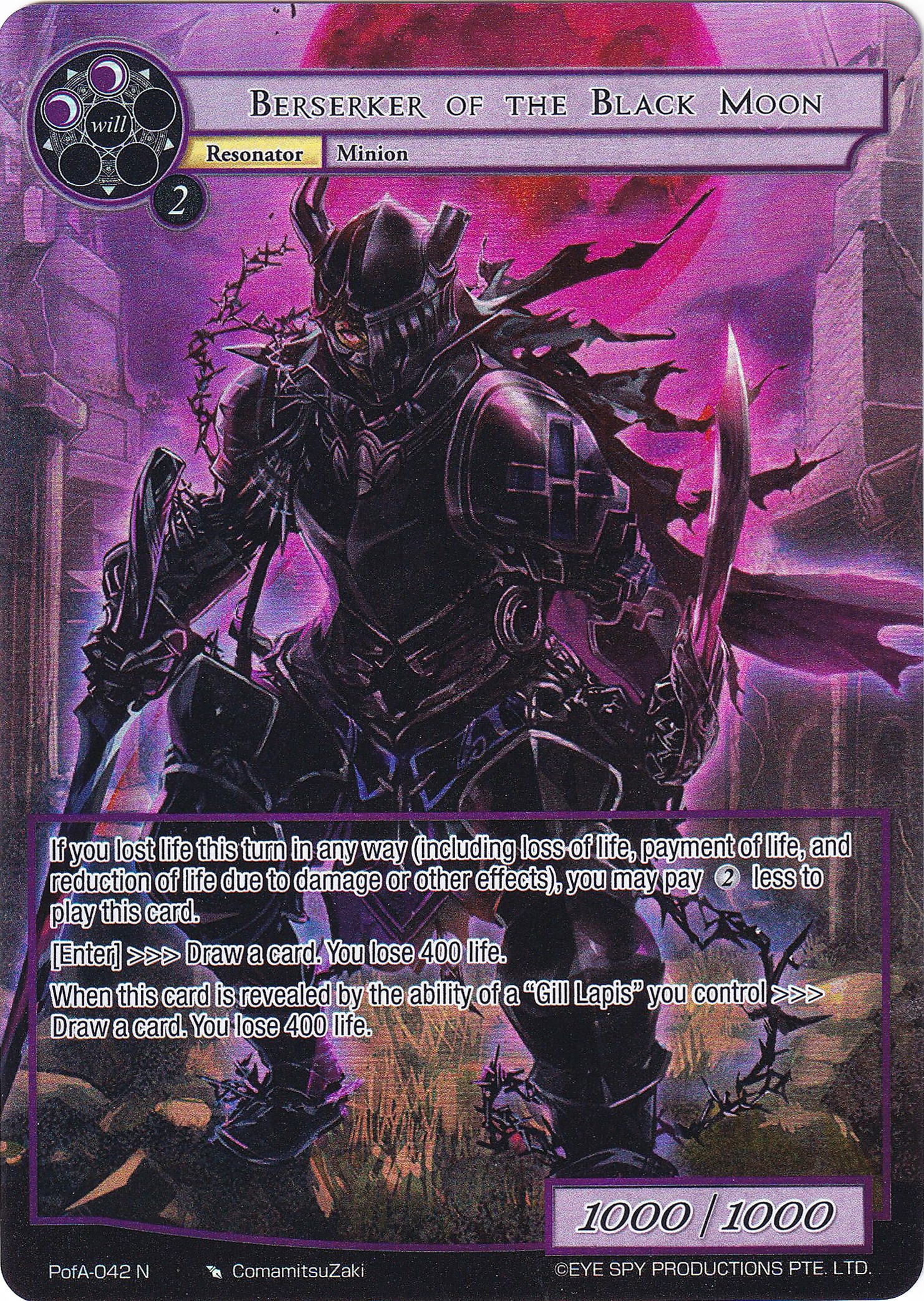 Berserker of the Black Moon (Full Art) - Alice Origin IV: Prologue of  Attoractia - Force of Will