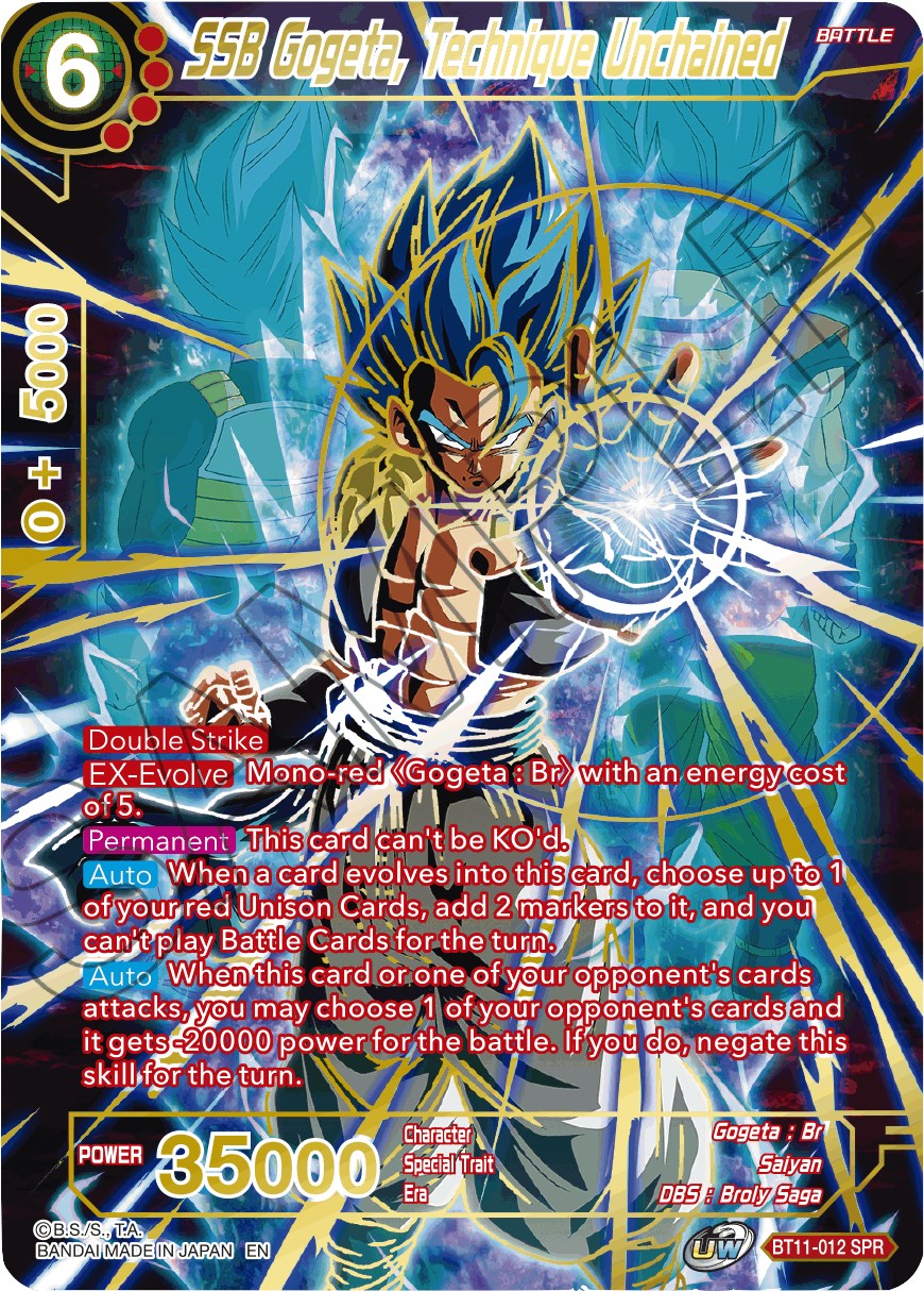 SSR Gogeta Blue Dragon Ball Trading Cards CCG