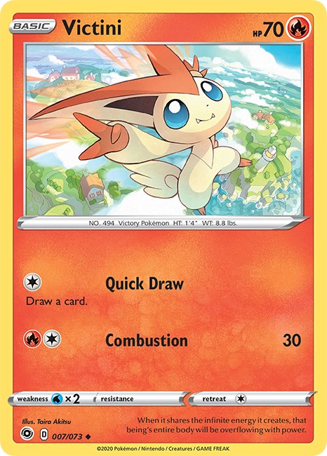 007/073 Victini Uncommon Reverse Holo Card Pokemon SWSH 3.5 Champion's Path TCG 