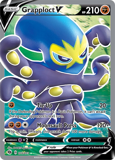 Hot Pin Break Out Style Pokemon Card Grapploct V Champions Path 072073 Full Art Rare Fresh Near 5167