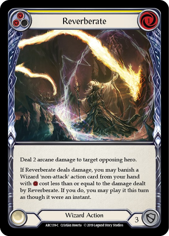 Reverberate (Yellow) - Arcane Rising - Flesh and Blood TCG