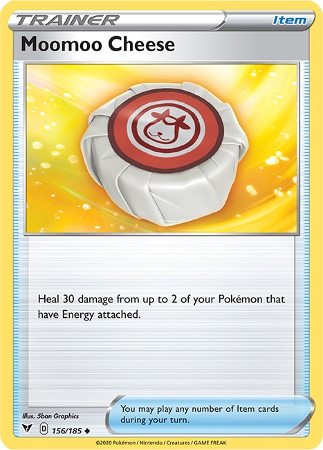 Pokemon Moomoo Cheese 156/185 Reverse Holo Uncommon Trainer Vivid Voltage  NM/MT