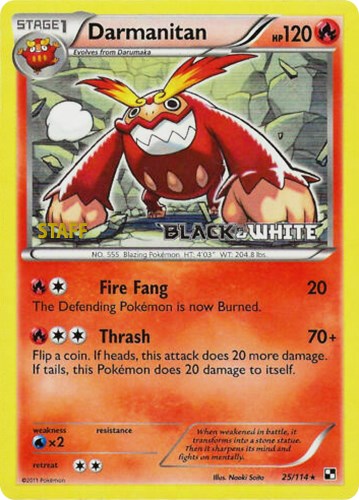 Darmanitan - 25/114 (Prerelease) [Staff] card artwork