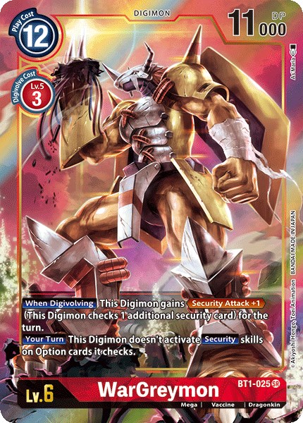 Digimon TCG WarGreymon BT1-025 English Near Mint Super Rare 